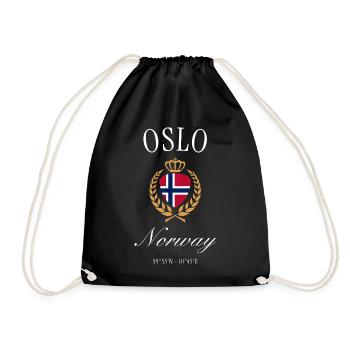Couronne d’armoiries d’Oslo Norvège – Souvenir de voyage - Sac de sport léger - noir - Devant