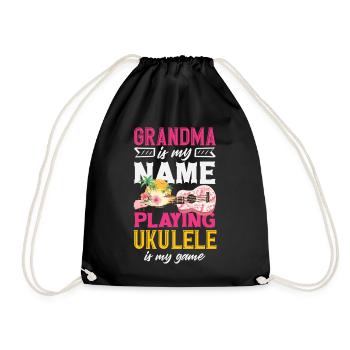 Grandma Is My Name Playing Ukulele Is My Game - Turnbeutel - Schwarz - Vorne