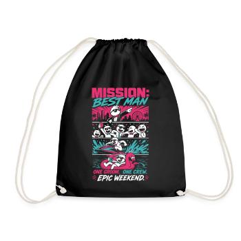 Mission Best Man Epic Weekend - Drawstring Bag - black - Front