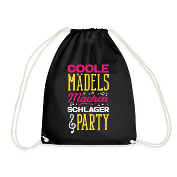 Coole Mädels Machen Schlager Party Outfit - Turnbeutel - Schwarz - Vorne