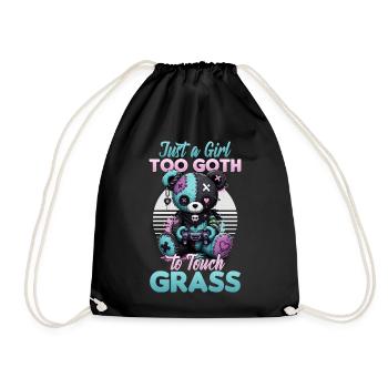 Pastel Goth Soft Goth Gaming Gamer - Drawstring Bag - black - Front