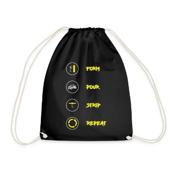 Bétonnière à béton pavée en béton - Sac de sport léger - noir - Devant