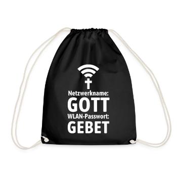 Verbinde dich mit Gott - Gebet WLAN - Turnbeutel - Schwarz - Vorne