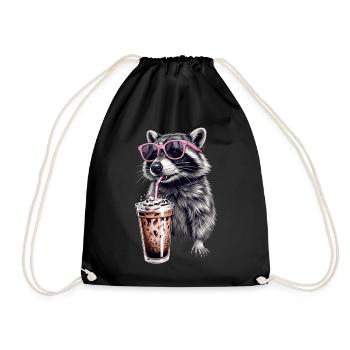 Café glacé Raccoon - Sac de sport léger - noir - Devant