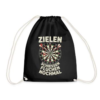 Zielen Schießen Fluchen Noch Mal - Turnbeutel - Schwarz - Vorne