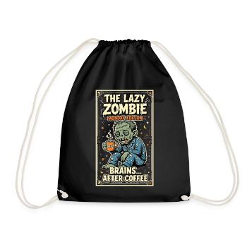 Humour de café du Lundi-zombie paresseux - Sac de sport léger - noir - Devant