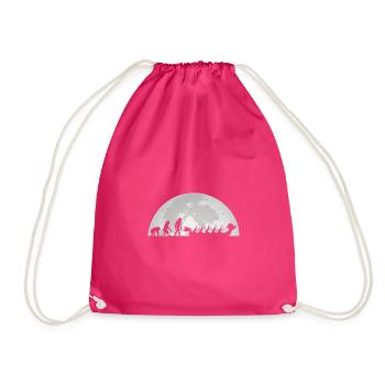 Evolution dragon boat moon full moon paddler - Drawstring Bag - fuchsia - Front