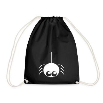Tier Spinne Halloween Geschenk Idee weiss - Turnbeutel - Schwarz - Vorne