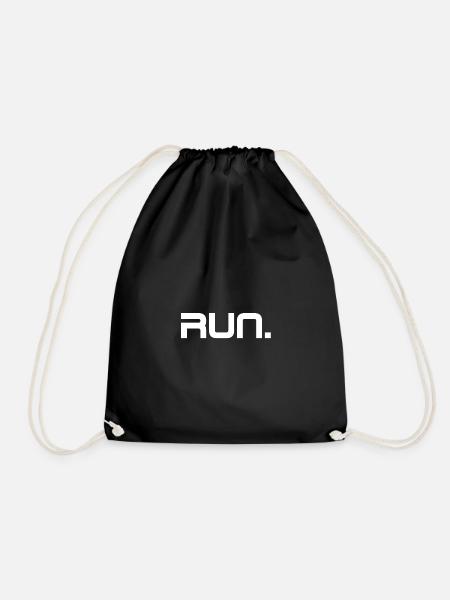 Run run - Drawstring Bag - black