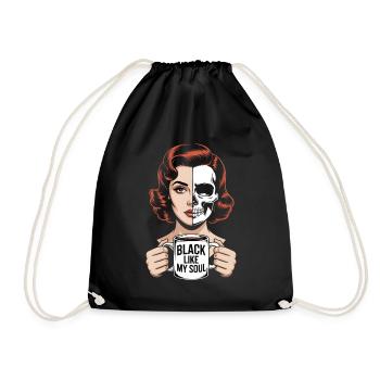 Noir comme mon âme ! Goth Café Emo Girl - Sac de sport léger - noir - Devant