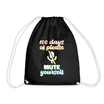 100 jours d’école idée cadeau muette - Sac de sport léger - noir - Devant