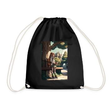Anime Girl Manga Gift - Drawstring Bag - black - Front
