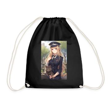 Anime Girl Uniforme Cadeau - Sac de sport léger - noir - Devant