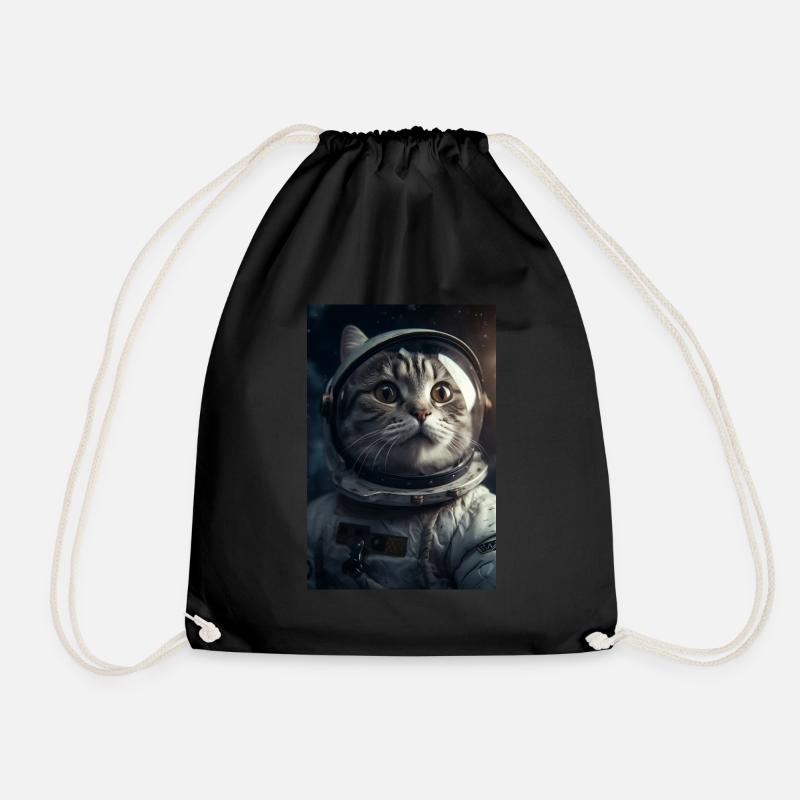 Cadeau d’astronaute chat - Sac de sport léger - noir