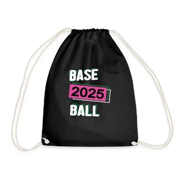 Baseball Baseballerin Team Turnier Mannschaft 2025 - Turnbeutel - Schwarz - Vorne