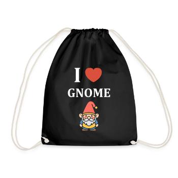 Ich liebe Gnome - Turnbeutel - Schwarz - Vorne