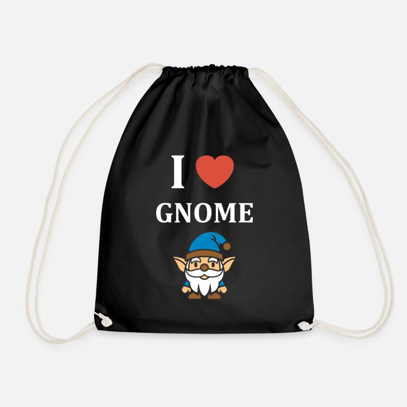Ich liebe Gnome - Turnbeutel - Schwarz