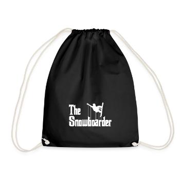 Snowboarder snowboarding snowboard - Drawstring Bag - black - Front