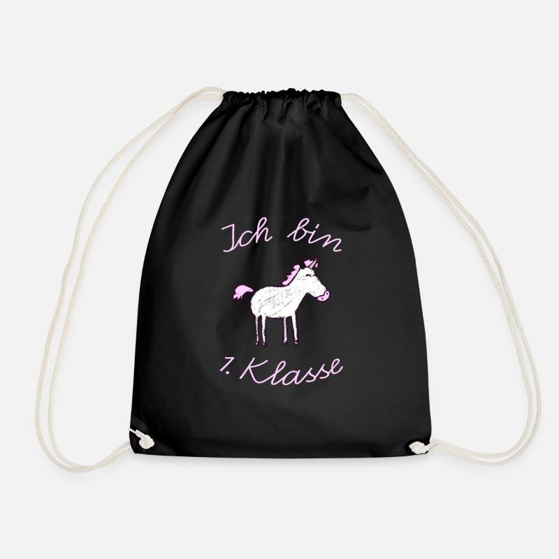 Einschulung_EInhorn_Ich Bin 1. Klasse - Turnbeutel - Schwarz
