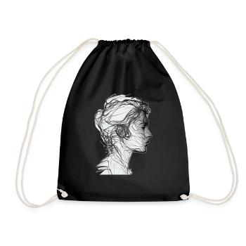 One line drawing woman - Drawstring Bag - black - Front