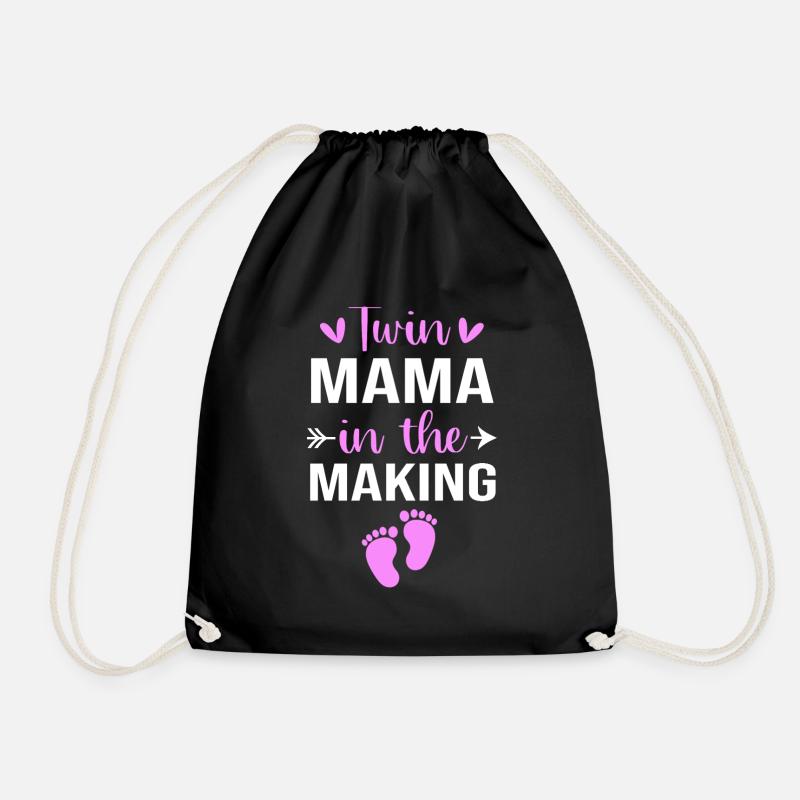 Zwilling Mutter Zwillinge Mama Geschenk - Turnbeutel - Schwarz