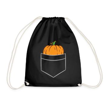 Citrouille - Dans la poche poitrine / poche chemise - Sac de sport léger - noir - Devant