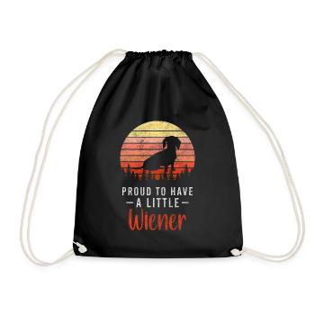 Dachshund Paw Hunter Dog Sports - Drawstring Bag - black - Front