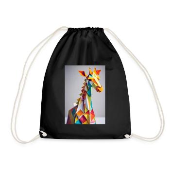 Giraffe - Turnbeutel - Schwarz - Vorne