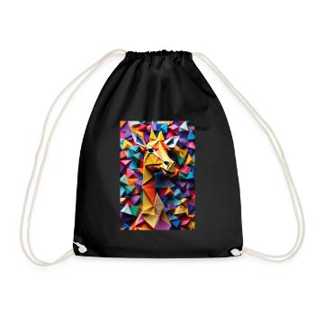 Origami Giraffe - Turnbeutel - Schwarz - Vorne