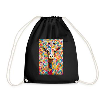 Regenbogen-Giraffe - Turnbeutel - Schwarz - Vorne