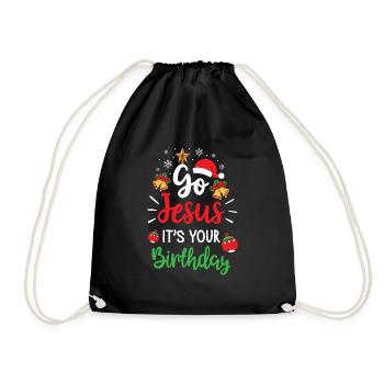 Noël Go Jesus C'est ton anniversaire Noël - Sac de sport léger - noir - Devant