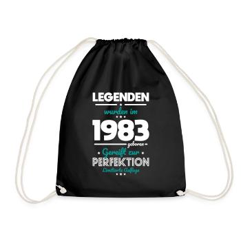 40. Geburtstag - Legenden wurden im 1983 - Turnbeutel - Schwarz - Vorne