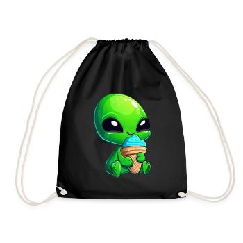Alien Green Alien Ice Crème glacée molle Crème glacée bleue - Sac de sport léger - noir - Devant