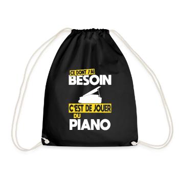 Ce dont j'ai besoin c'est de jouer du Piano - Sac de sport léger - noir - Devant