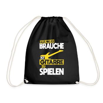 All I need is to play the guitar - Drawstring Bag - black - Front