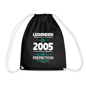 20. Geburtstag - Legenden wurden im 2005 - Turnbeutel - Schwarz - Vorne