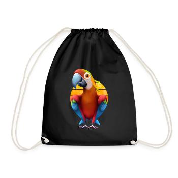 Macaw - Drawstring Bag - black - Front