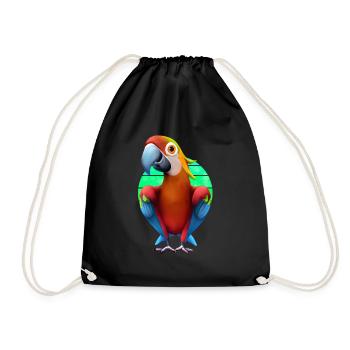 Macaw - Drawstring Bag - black - Front