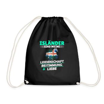 Islandpferd Isländer Liebe Spruch T-shirt geschenk - Turnbeutel - Schwarz - Vorne