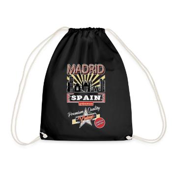 Madrid Espagne City Skyline Vintage Rétro - Sac de sport léger - noir - Devant