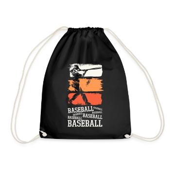 Baseball Baseballspieler USA Sport Vintage Retro - Turnbeutel - Schwarz - Vorne
