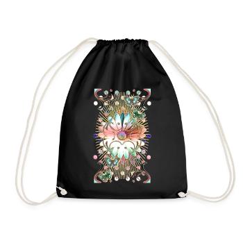 Butterflies Flower Ornaments - Drawstring Bag - black - Front