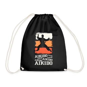 Aïkido Arts Martiaux Arts Martiaux Combattant Vintage Rétro - Sac de sport léger - noir - Devant