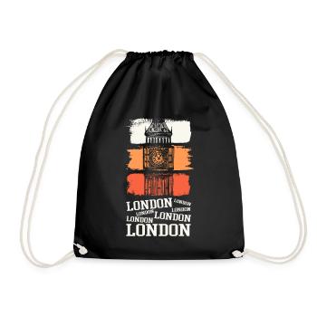 London England UK City Skyline Vintage Retro - Drawstring Bag - black - Front