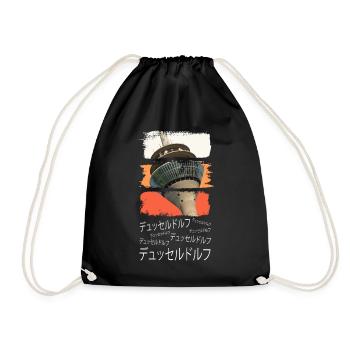 Dusseldorf Japan City Skyline Vintage Retro - Drawstring Bag - black - Front