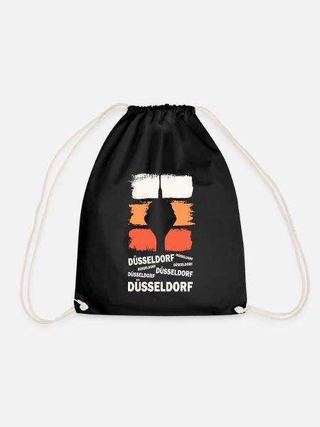 Düsseldorf Deutschland Stadt Skyline Vintage Retro - Turnbeutel - Schwarz