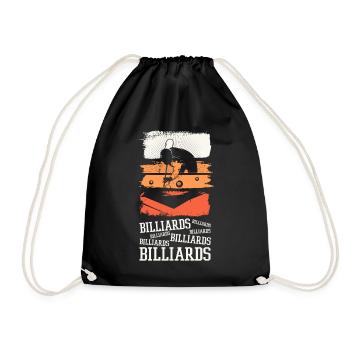 Billard Pool Snooker Queue Kugeln Vintage Retro - Turnbeutel - Schwarz - Vorne