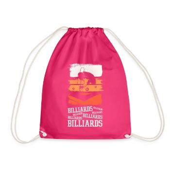 Billard Pool Snooker Queue Kugeln Vintage Retro - Turnbeutel - Fuchsia - Vorne