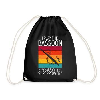Bassoonist design for woodwind orchestra - Drawstring Bag - black - Front