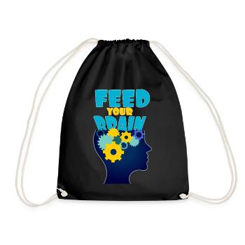 Nourrissez votre cerveau - füttere Dein Gehirn - Sac de sport léger - noir - Devant